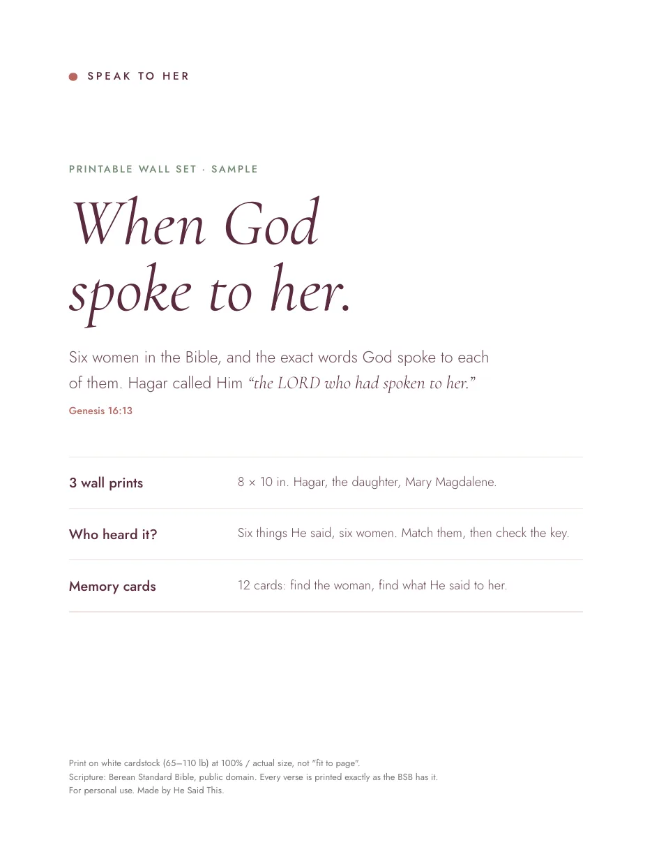 The cover of the first set, When God Spoke to Her
