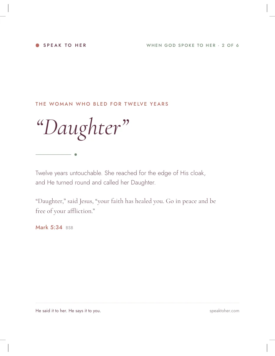 Wall print: Daughter, Mark 5:34